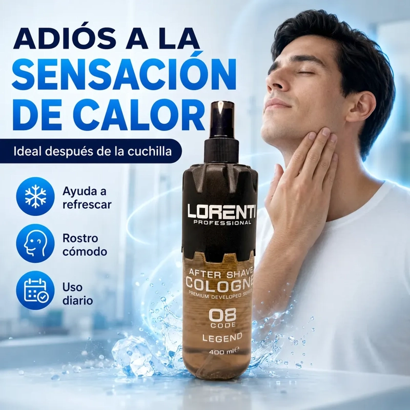AFTER SHAVE FRESCURA POST AFEITADO LORENTI LEGEND 08 - 400 ML - 6