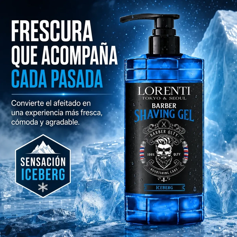 SHAVING GEL LORENTI DESLIZAMIENTO SUAVE ICEBERG 1000 ML - 2