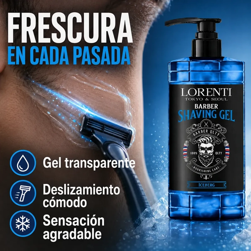 SHAVING GEL LORENTI DESLIZAMIENTO SUAVE ICEBERG 1000 ML - 6
