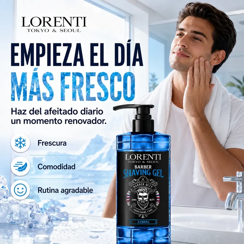 SHAVING GEL LORENTI DESLIZAMIENTO SUAVE ICEBERG 1000 ML - 8