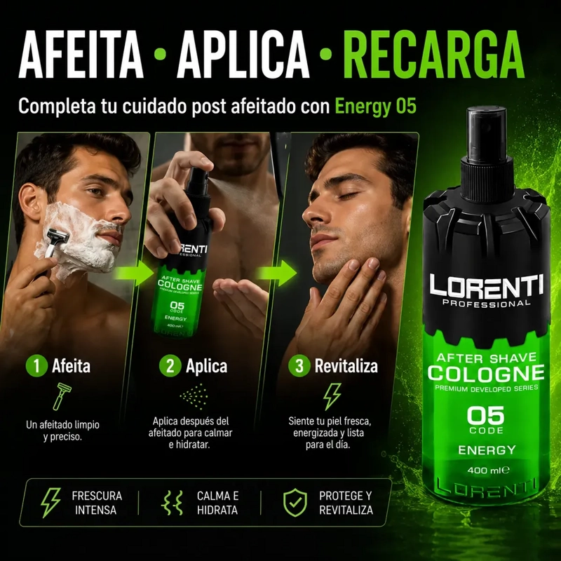 AFTER SHAVE LORENTI FRESCURA POST AFEITADO ENERGY 05 400 ML - 3