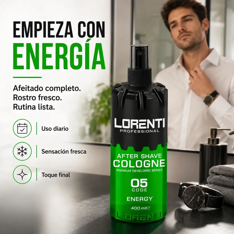 AFTER SHAVE LORENTI FRESCURA POST AFEITADO ENERGY 05 400 ML - 4