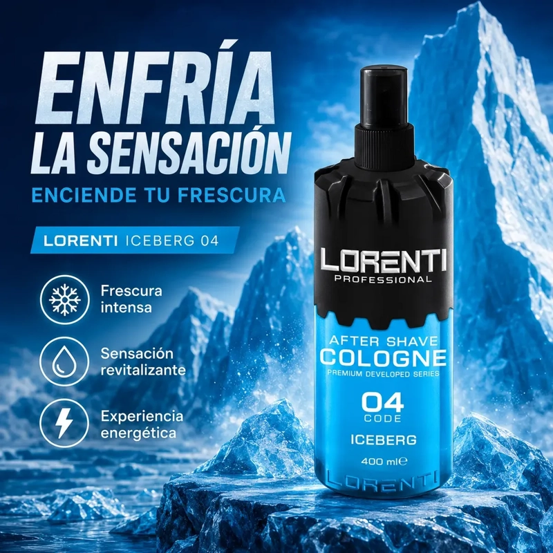 AFTER SHAVE REFRESCANTE LORENTI ICEBERG 04 PROFESIONAL 400ML - 1