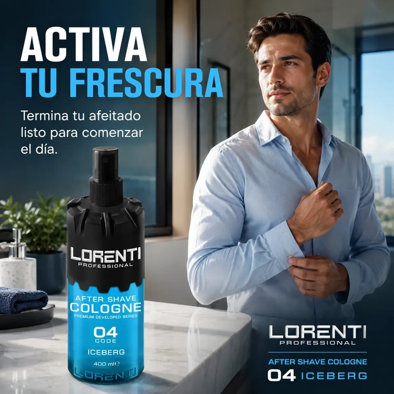 AFTER SHAVE REFRESCANTE LORENTI ICEBERG 04 PROFESIONAL 400ML - 2