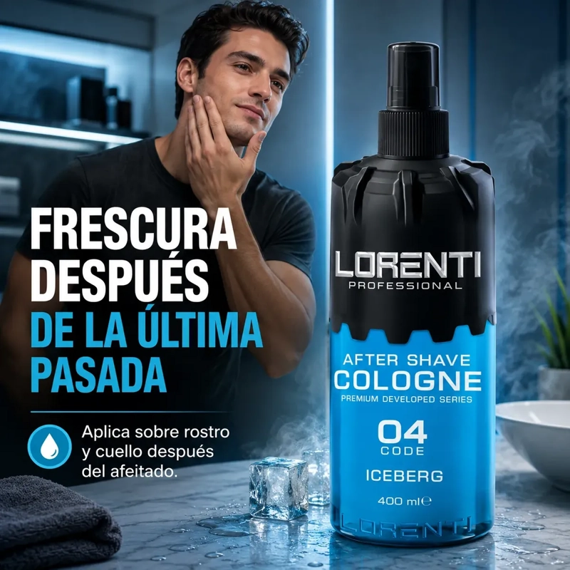 AFTER SHAVE REFRESCANTE LORENTI ICEBERG 04 PROFESIONAL 400ML - 4