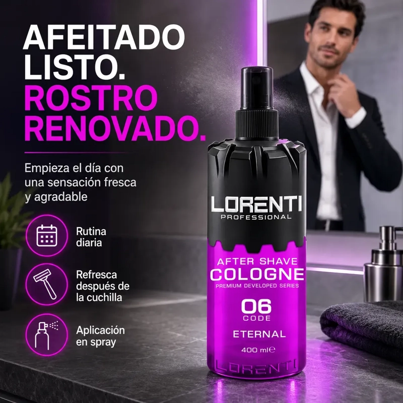 AFTER SHAVE LORENTI FRESCURA POST AFEITADO SPRAY 400 ML - 6