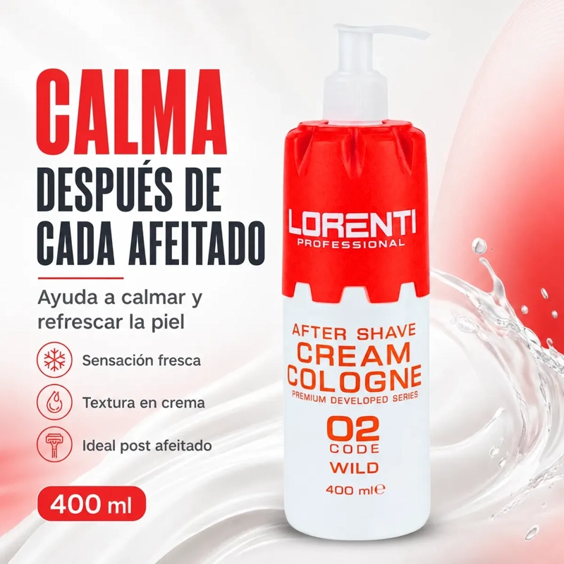 AFTER SHAVER EN CREMA LORENTI SENSITIVE FRESCA WILD 02 400ML - 2