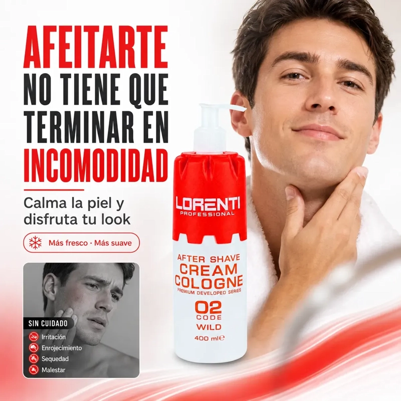 AFTER SHAVER EN CREMA LORENTI SENSITIVE FRESCA WILD 02 400ML - 3