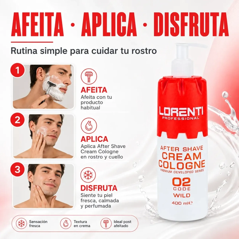 AFTER SHAVER EN CREMA LORENTI SENSITIVE FRESCA WILD 02 400ML - 4