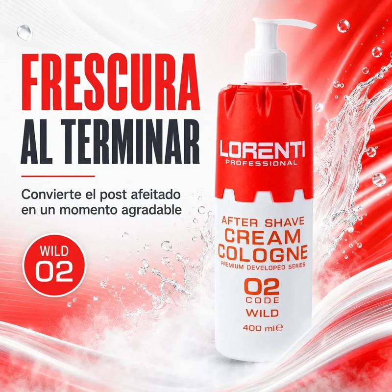 AFTER SHAVER EN CREMA LORENTI SENSITIVE FRESCA WILD 02 400ML - 6