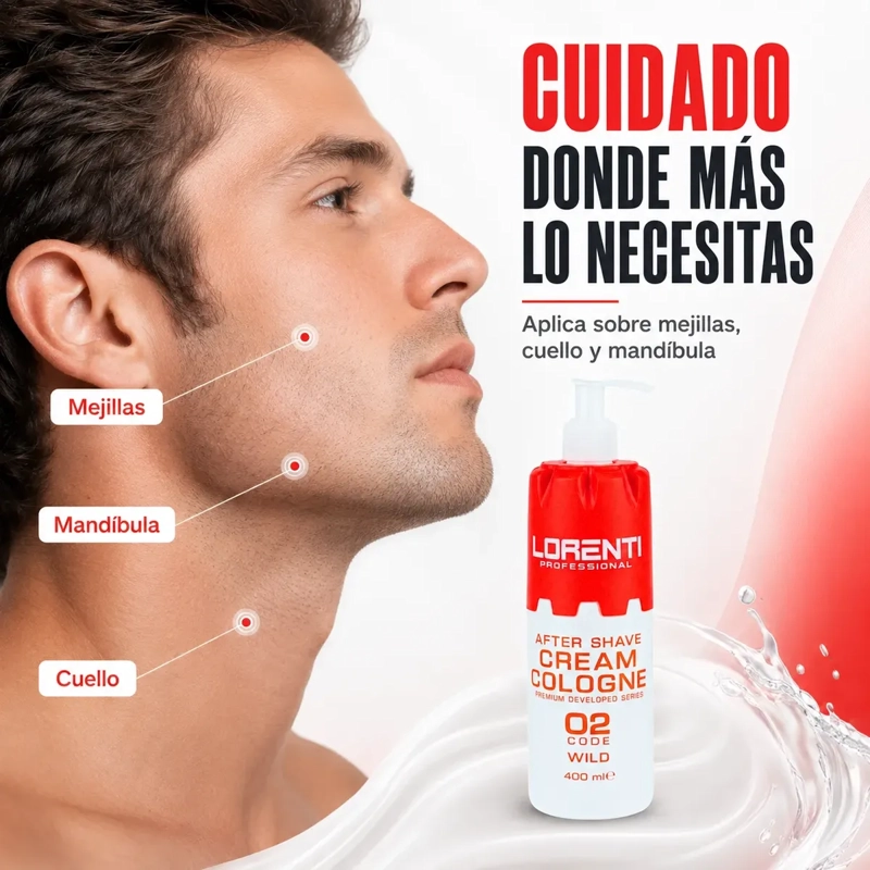 AFTER SHAVER EN CREMA LORENTI SENSITIVE FRESCA WILD 02 400ML - 7