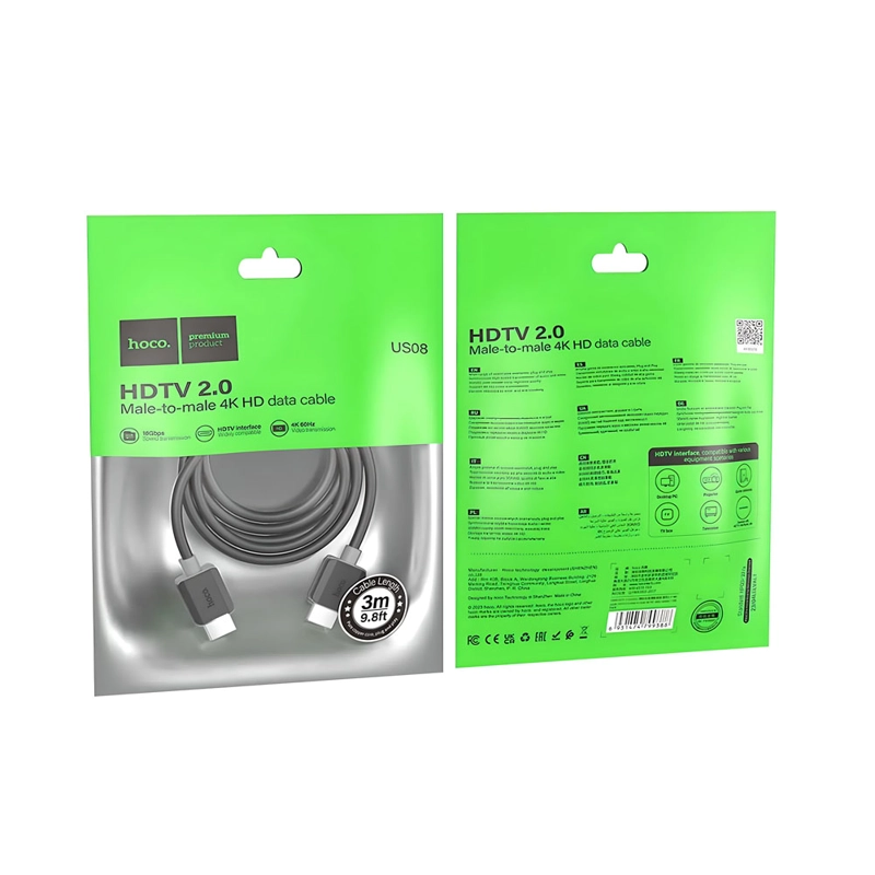 CABLE HDMI 2.0 HOCO VIDEO 4K 60HZ 3M PARA XBOX PS4/5 - 3