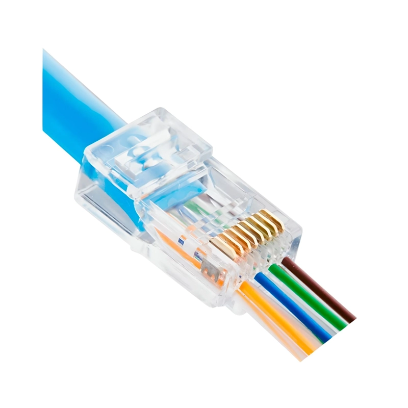 CONECTOR RJ45 CAT6 PASS THRU 10 UNI - 2