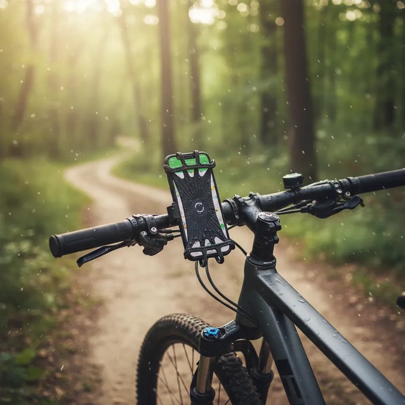 SOPORTE PORTA CELULAR PARA BICICLETA Y SILICONA GIRATORIO 360 - 5