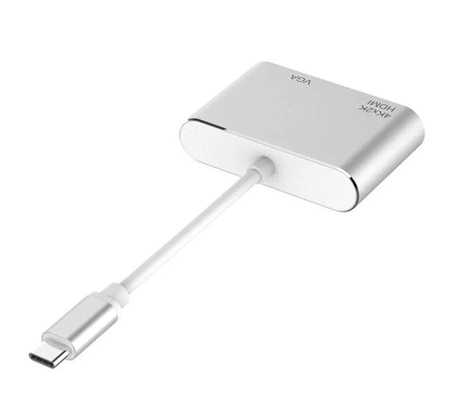ADAPTADOR USB TIPO C A VGA Y HDMI 2 EN 1 4K - 2