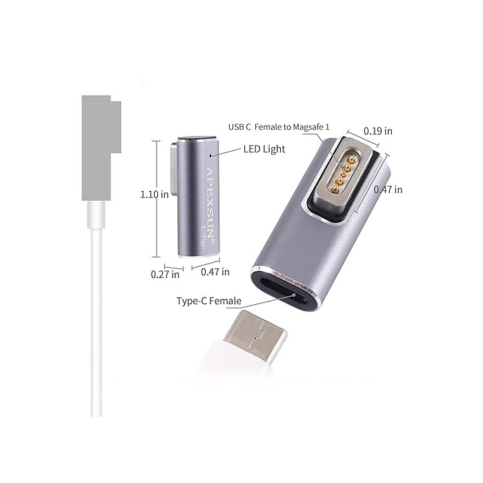 ADAPTADOR DE CARGA TIPO USB C A MAGSAFE 1 PARA MACBOOK AIR - 2