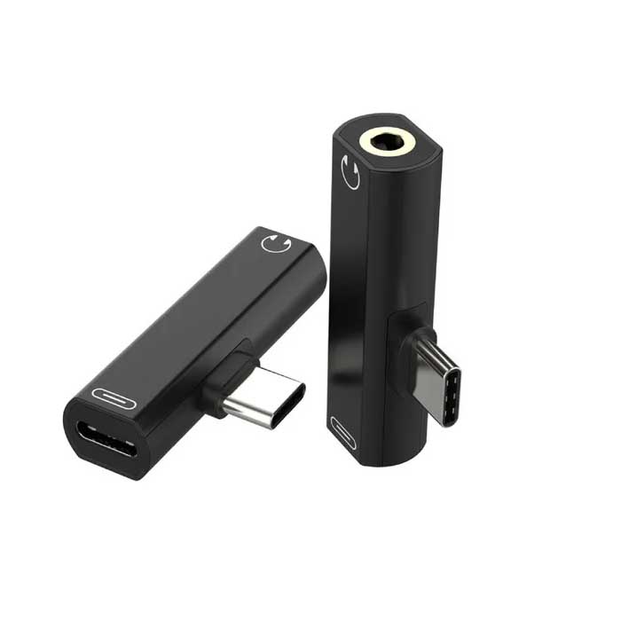 ADAPTADOR USB C A AUDIO JACK 3.5MM Y CARGA USB C - 2