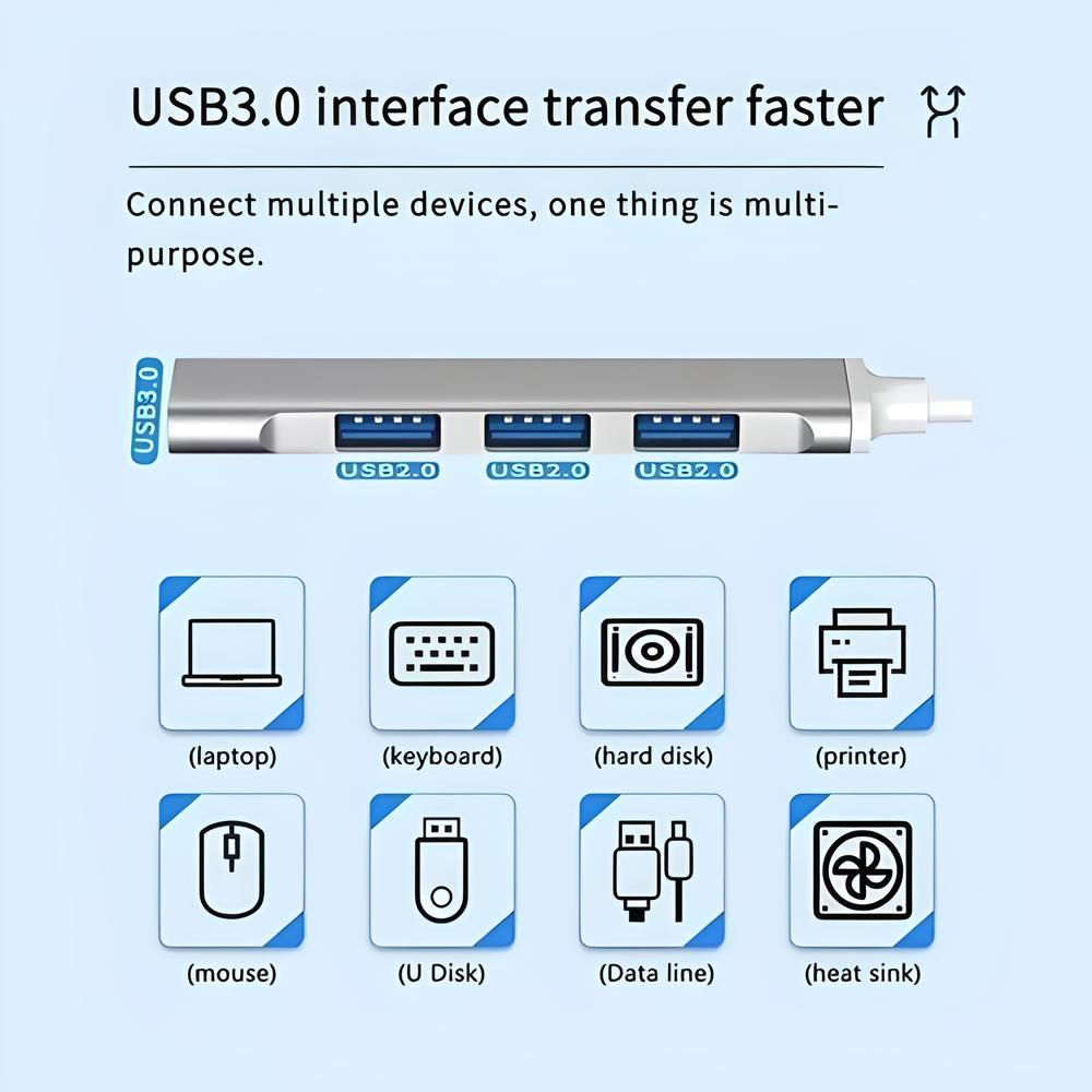 ADAPTADOR HUB USB 3.0 4 PUERTOS ULTRA SLIM ALTA VELOCIDAD - 3