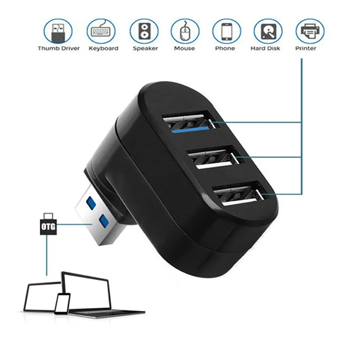 SEPARADOR DE CONCENTRADOR HUB USB, 3 PUERTOS, USB3,0, USB2,0 - 4