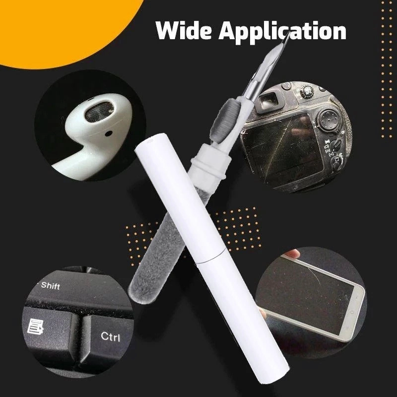 KIT LIMPIADOR AUDIFONOS CELULARES LAPIZ CEPILLO MULTIFUNCION - 4