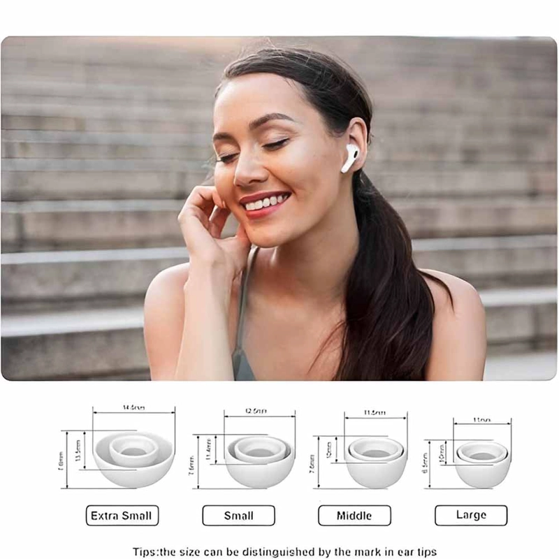 4 PARES DE ALMOHADILLA AUDIFONO COMPATIBLES AIR PODS PRO - 3