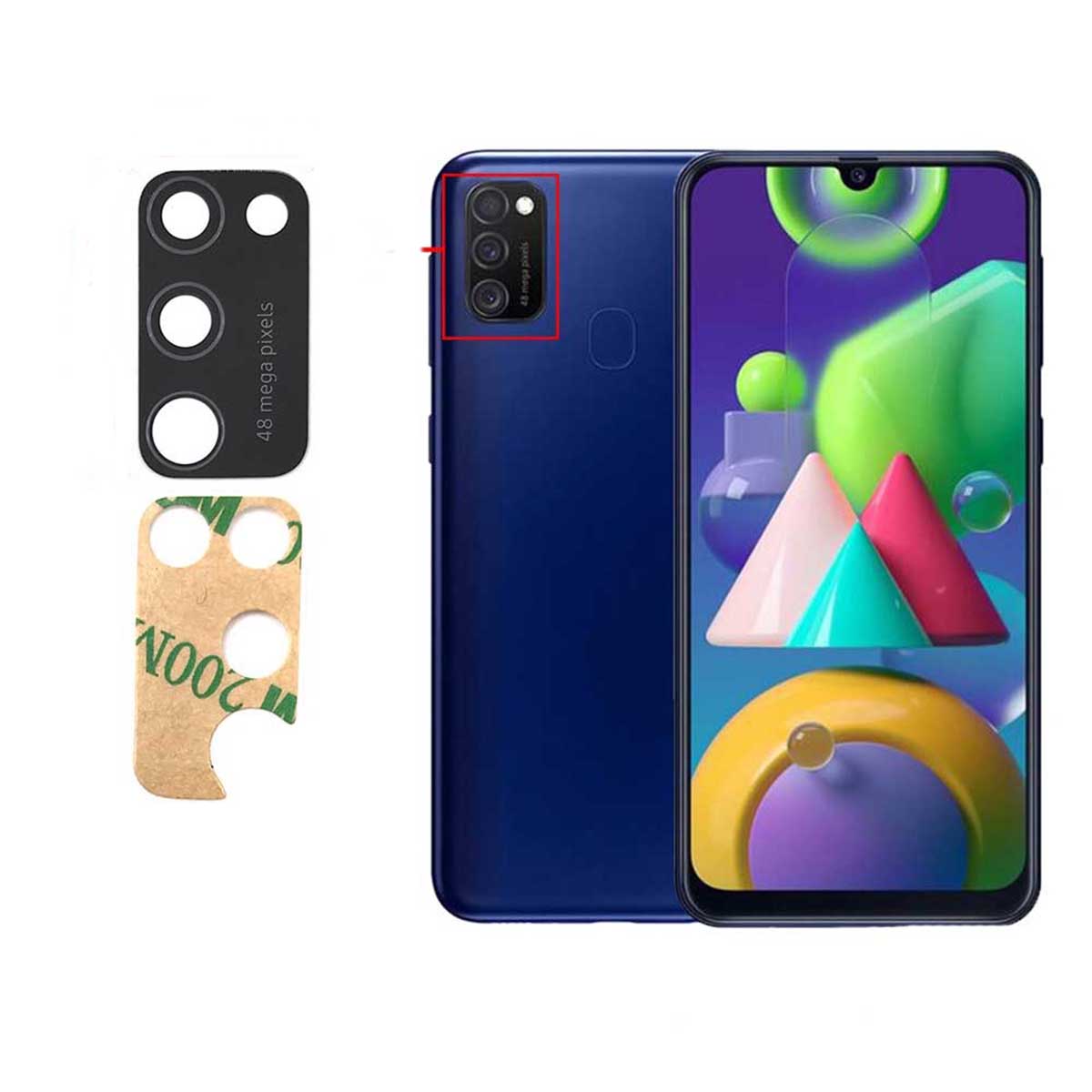 VIDRIO DE CAMARA TRASERA PARA SAMSUNG M21 - 3