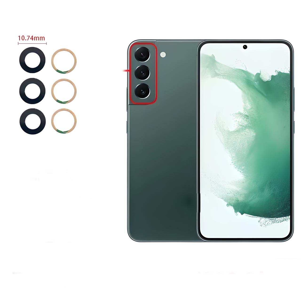VIDRIO DE CAMARA TRASERA PARA SAMSUNG S22 PLUS - 2