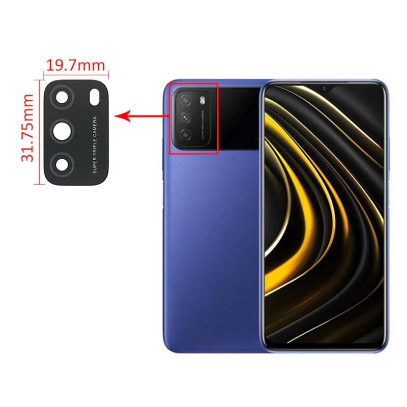 VIDRIO DE CAMARA TRASERA PARA XIAOMI POCO M3 - 3