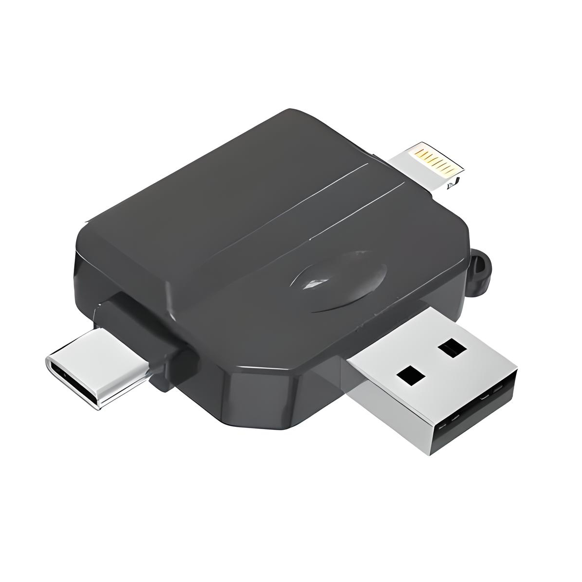 LECTOR TARJETAS SD PARA IPHONE / IPAD / TIPO C / USB 4 EN 1 - 1