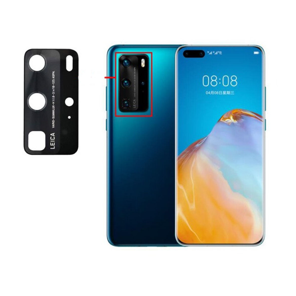 VIDRIO DE CAMARA TRASERA PARA HUAWEI P40 PRO - 1