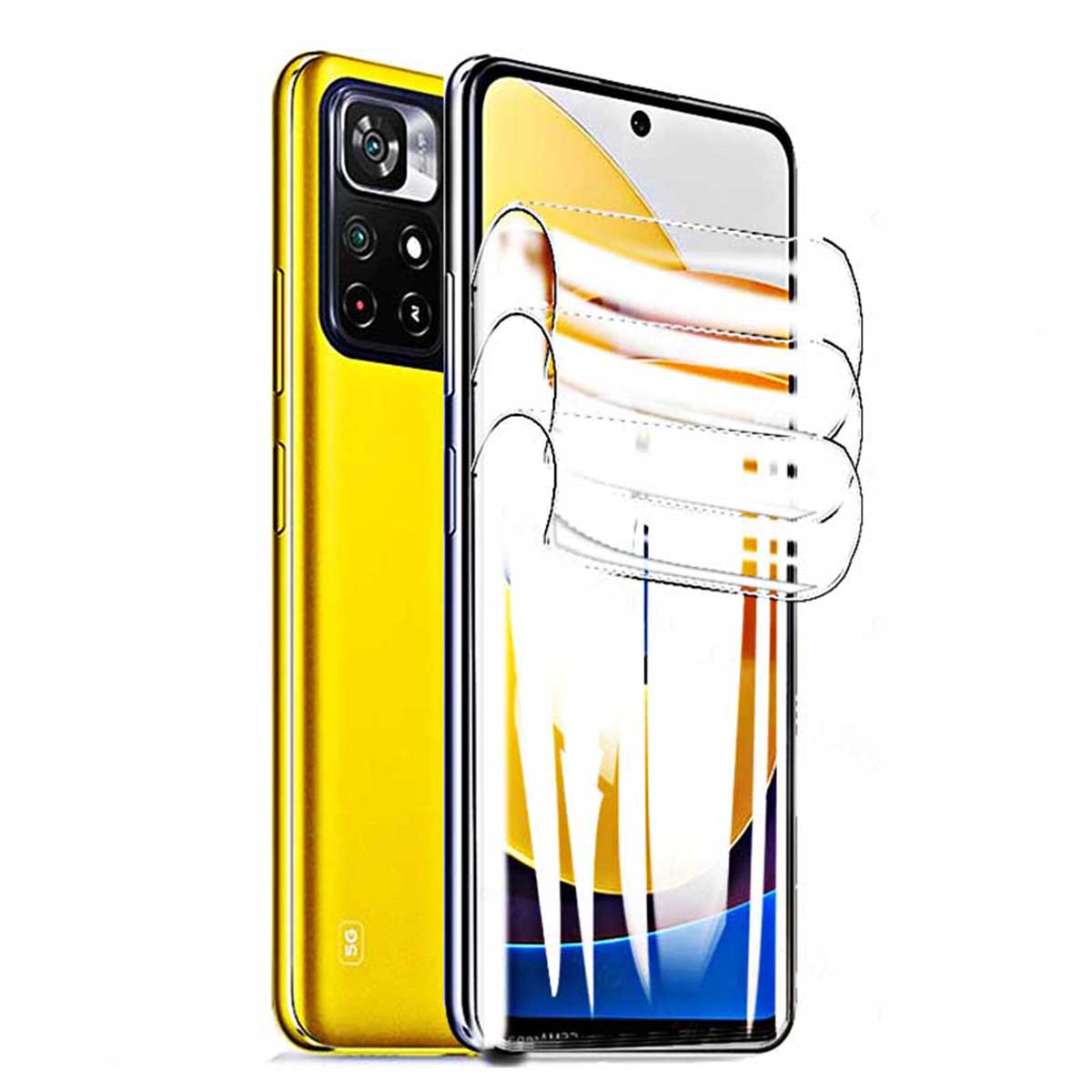 LAMINA HIDROGEL PARA XIAOMI POCO M4 PRO 5G + LENTE CAMARA - 2