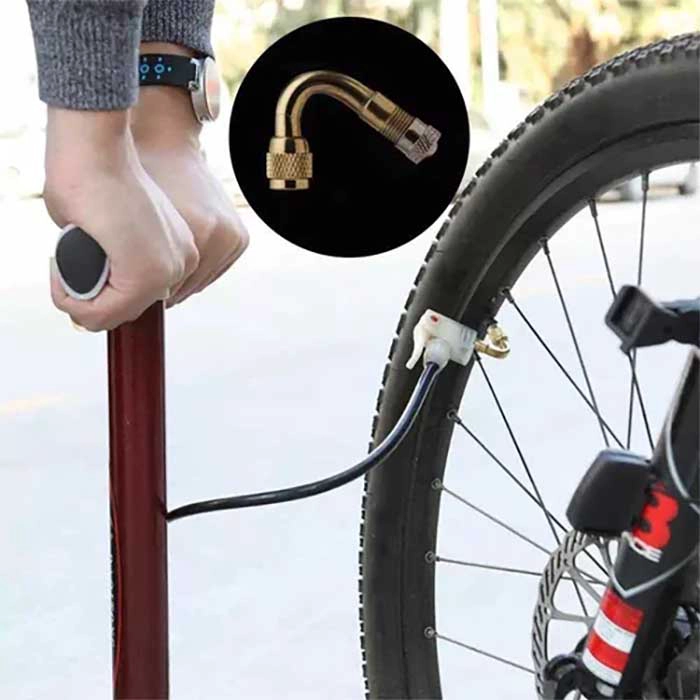 EXTENSION VALVULA AIRE ADAPTADOR NEUMATICO 90º AUTO MOTO BICI - 4