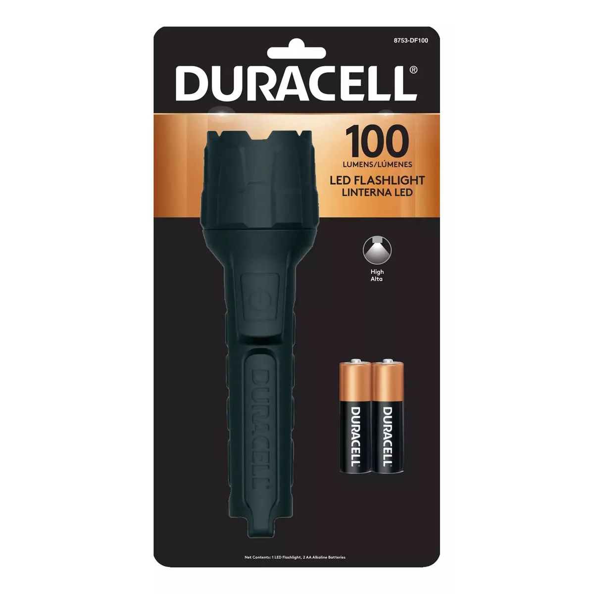 LINTERNA LED DURACELL 100LM ENGOMADA 2AA IPX4 - 3