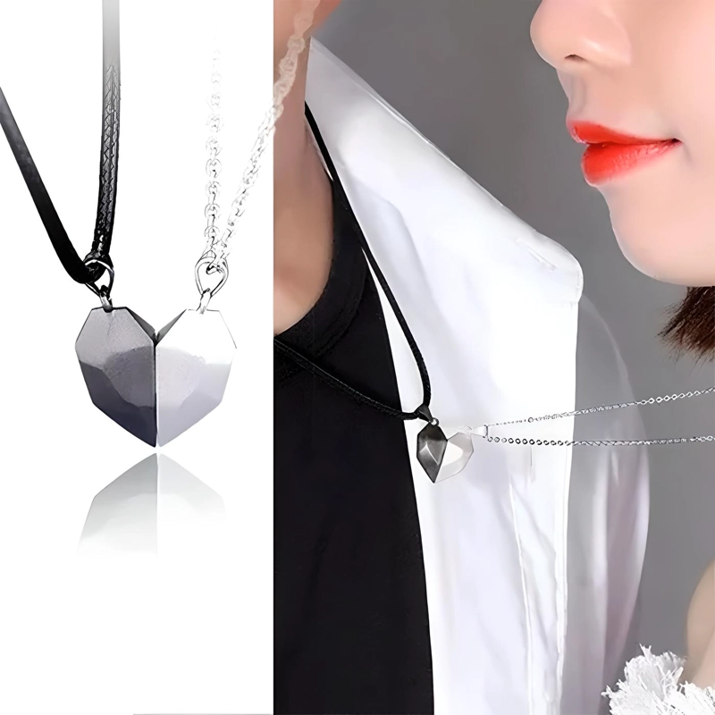 COLLAR CORAZON PAREJA SEPARABLES CON IMAN - 3