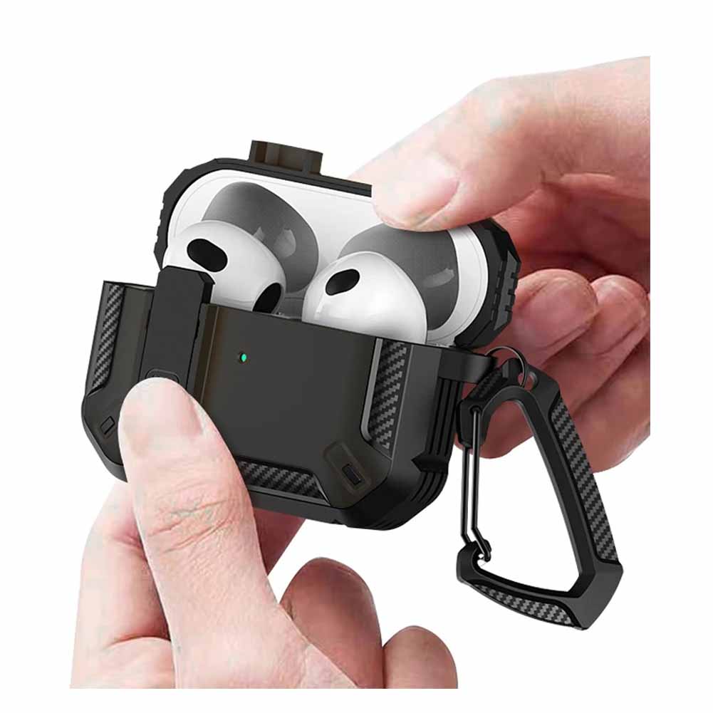 CARCASA FUNDA SILICONA FIBRA PARA AIRPODS 3 ERA GEN - 2