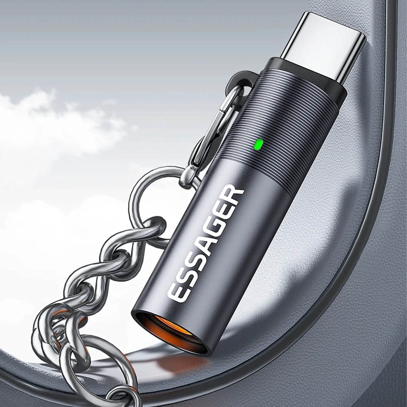 ADAPTADOR USB-C RECARGABLE TIPO LLAVERO TUNGSTENO PORTATIL - 4