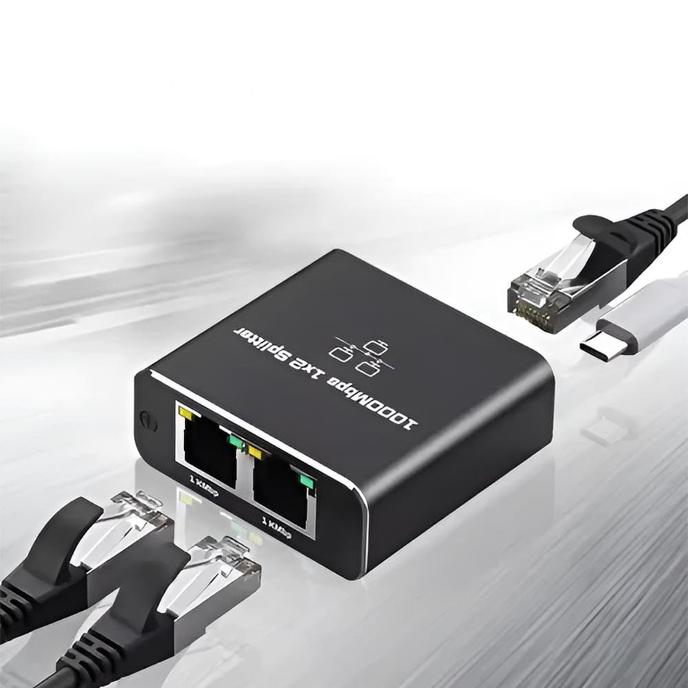ADAPTADOR SPLITTER 2X1 ETHERNET RED RJ45 LAN 100/1000MBPS - 3
