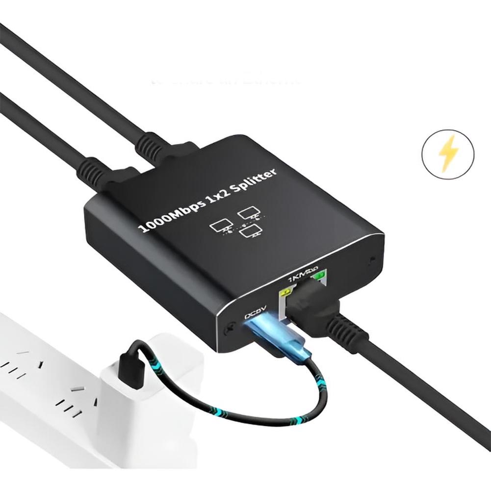 ADAPTADOR SPLITTER 2X1 ETHERNET RED RJ45 LAN 100/1000MBPS - 4