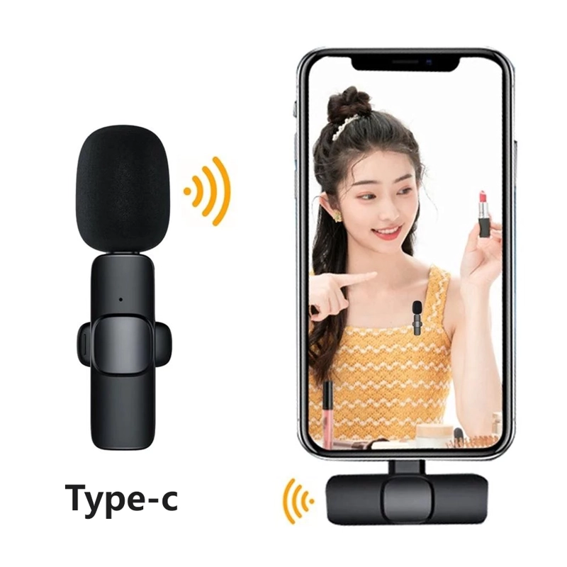 MICROFONO LAVALIER SOLAPA INALAMBRICO TIPO C PARA CELULAR - 2
