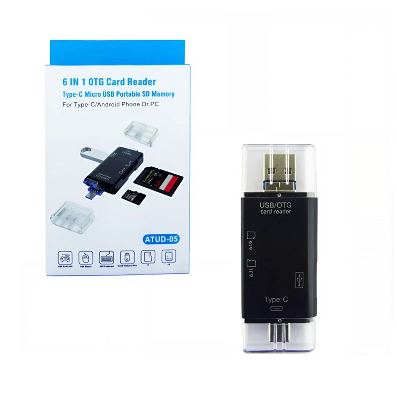 ADAPTADOR 6 EN 1 OTG USB LECTOR TARJETAS SD MICRO SD USB 2.0 - 3