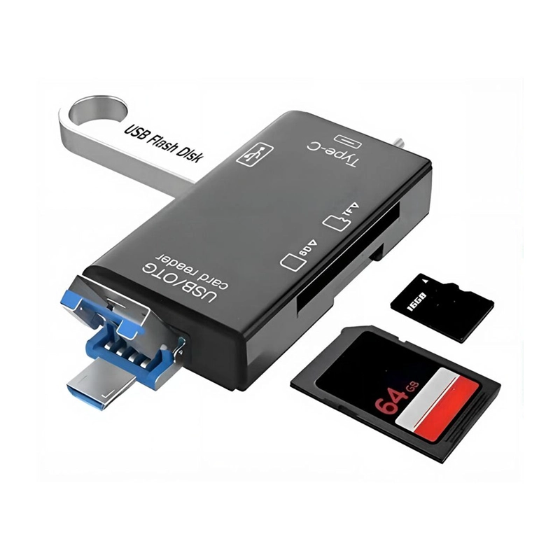 ADAPTADOR 6 EN 1 OTG USB LECTOR TARJETAS SD MICRO SD USB 2.0 - 4