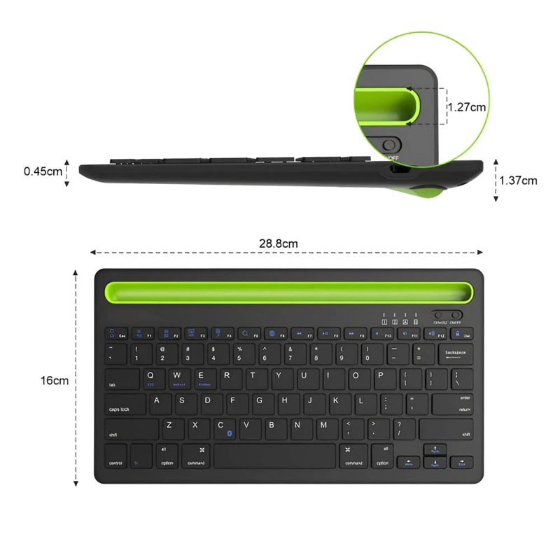 TECLADO BLUETOOTH MULTIDISPOSITIVO CON SOPORTE TELEFONO - 2