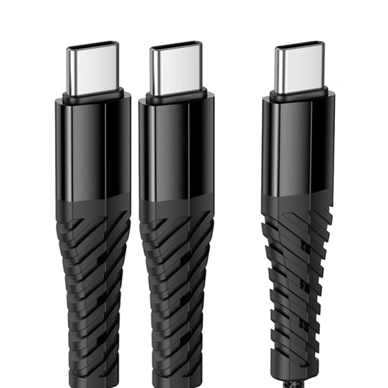 CABLE USB-C A 2 USB-C HOCO X123 1 METRO 3A NEGRO - 3