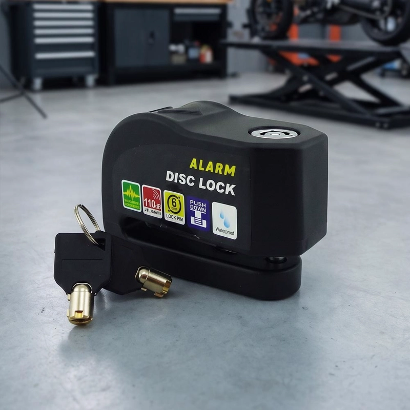 CANDADO DISCO MOTO CON ALARMA ANTIROBO - 5