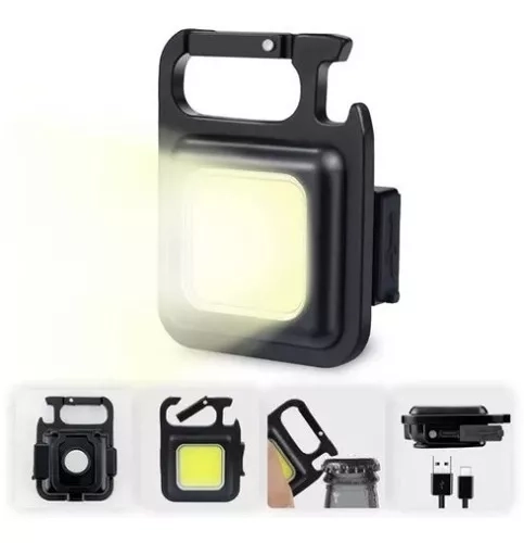 LINTERNA LED COB LLAVERO GANCHO PORTATIL RECARGABLE - 2