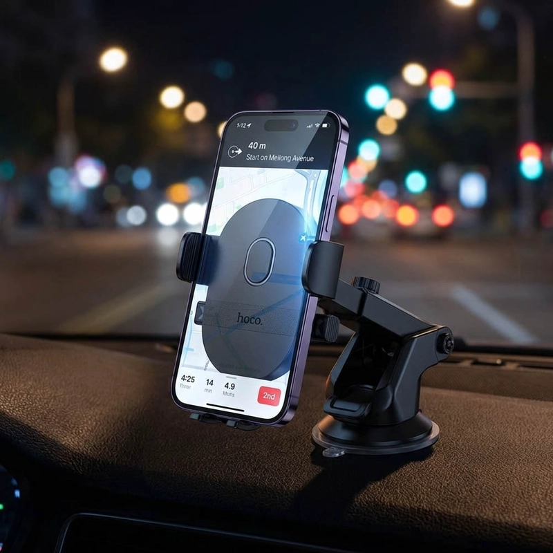 SOPORTE PARA CELULAR DE AUTO HOCO H19 VENTOSA 360 GRADOS UNIVERSAL - 5