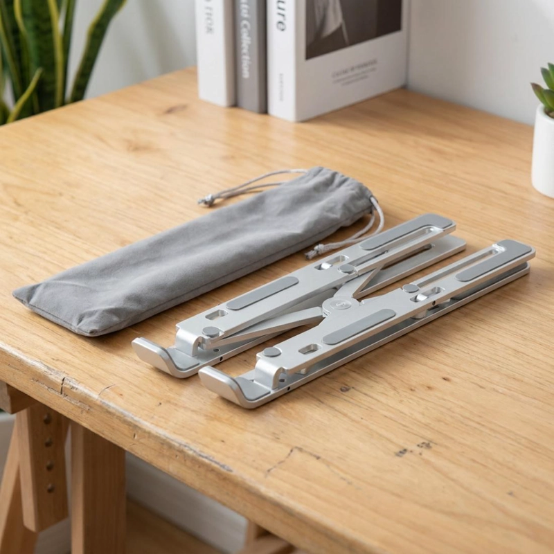 SOPORTE LAPTOP DE ALUMINIO PLEGABLE AJUSTABLE, HASTA 18 PULG - 6