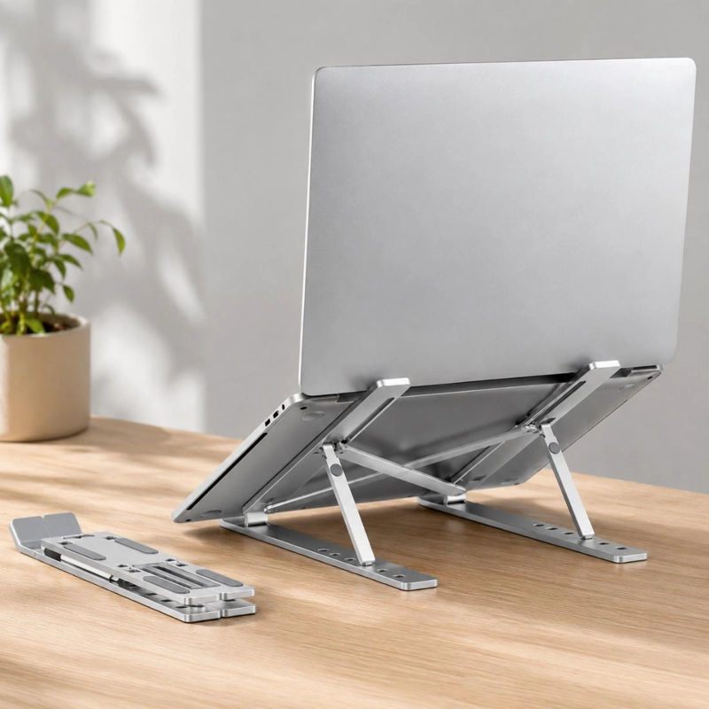 SOPORTE LAPTOP DE ALUMINIO PLEGABLE AJUSTABLE, HASTA 18 PULG - 7