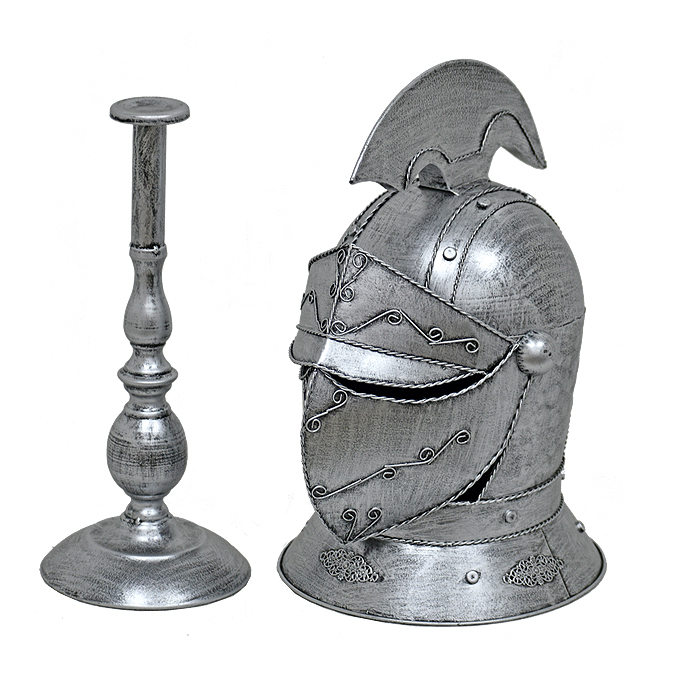 CASCO ARMADURA CABALLERO SILVER - 1