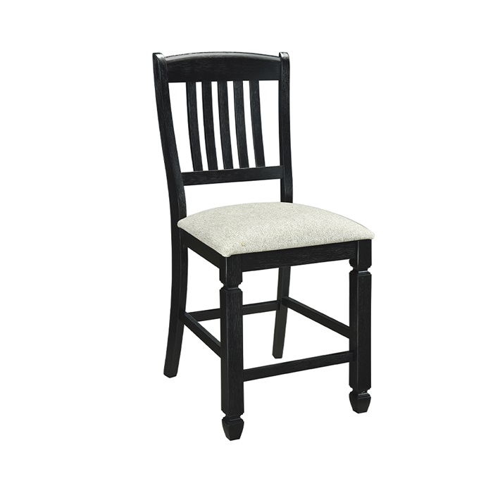 TABURETE TAPIZADO VERMONT OLD BLACK 2 UNIDADES - 1